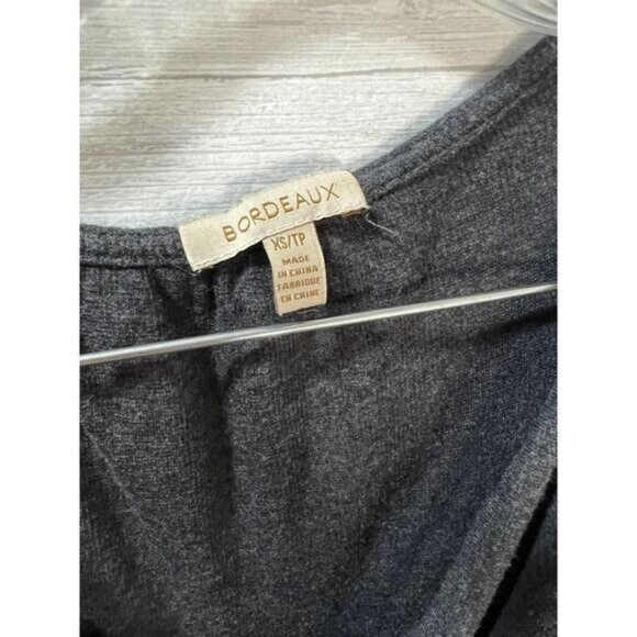 Bordeaux XS/TP Long Sleeve Draped Back Maxi Dress With Faux Leather Cuffs In Cha - Picture 4 of 6